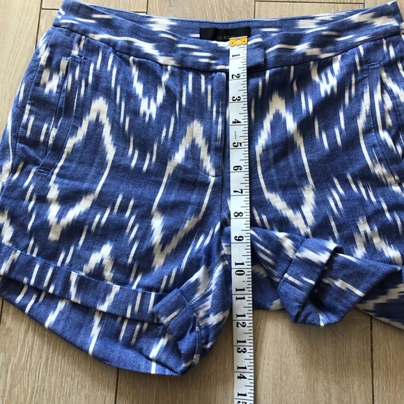 J. Crew Deep Lagoon Sunfaded Ikat Cuffed 4 Pocket Shorts Size 4 - Picture 10 of 10